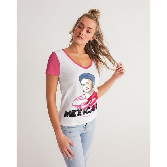 Frida Portrait Women's V-Neck Tee - Picture 2 of 6